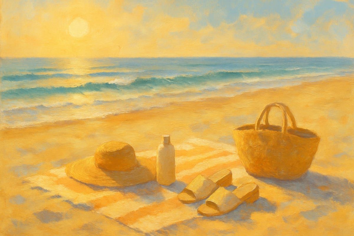 The Ultimate Beach Day Essentials Checklist — generic coastal editorial illustration